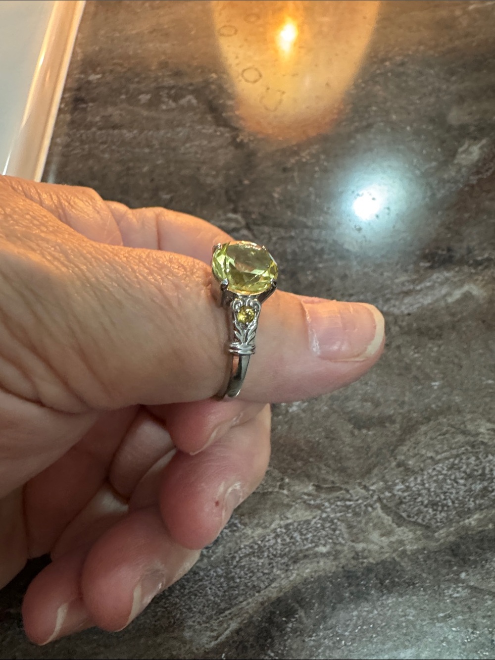 Green Gemstone Sterling Ring - Women's Fashion Ring